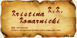 Kristina Komarnički vizit kartica